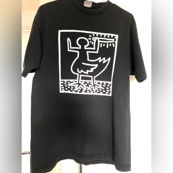 Supreme Keith Haring Black Tee with White Graphic